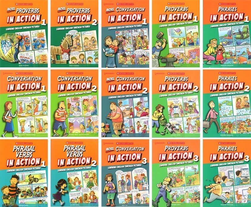 Scholastic In Action English Learning Collection | Comics for Learning English | Proverbs, Idioms, Phrasal Verbs, Conversation, Phrases & More