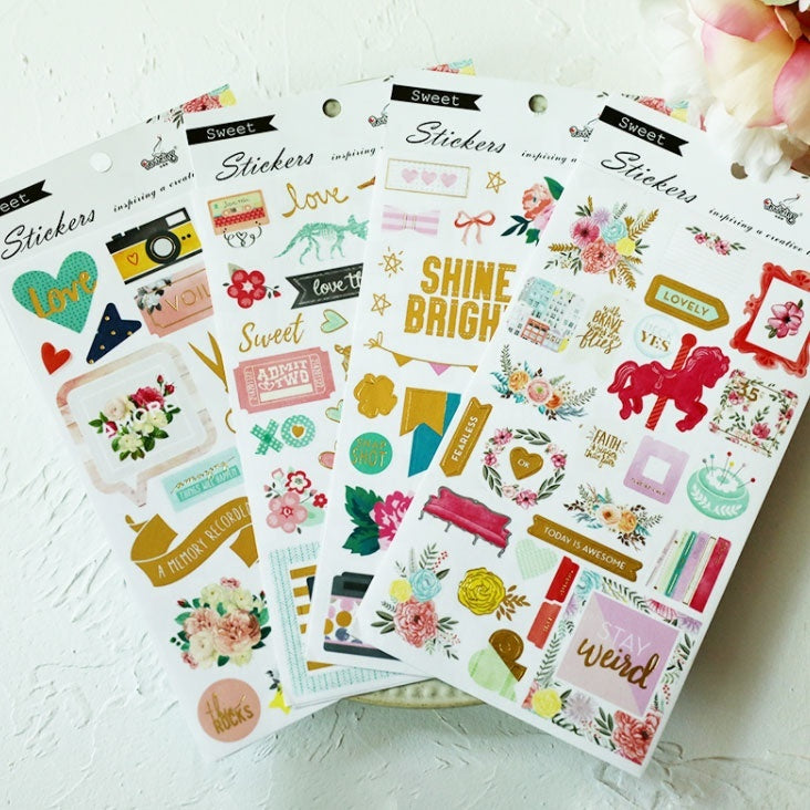 Assorted scrapbook and journaling sticker surprise pack for kids