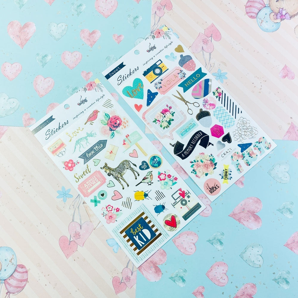 Assorted decorative stickers for planners notebooks and stationery