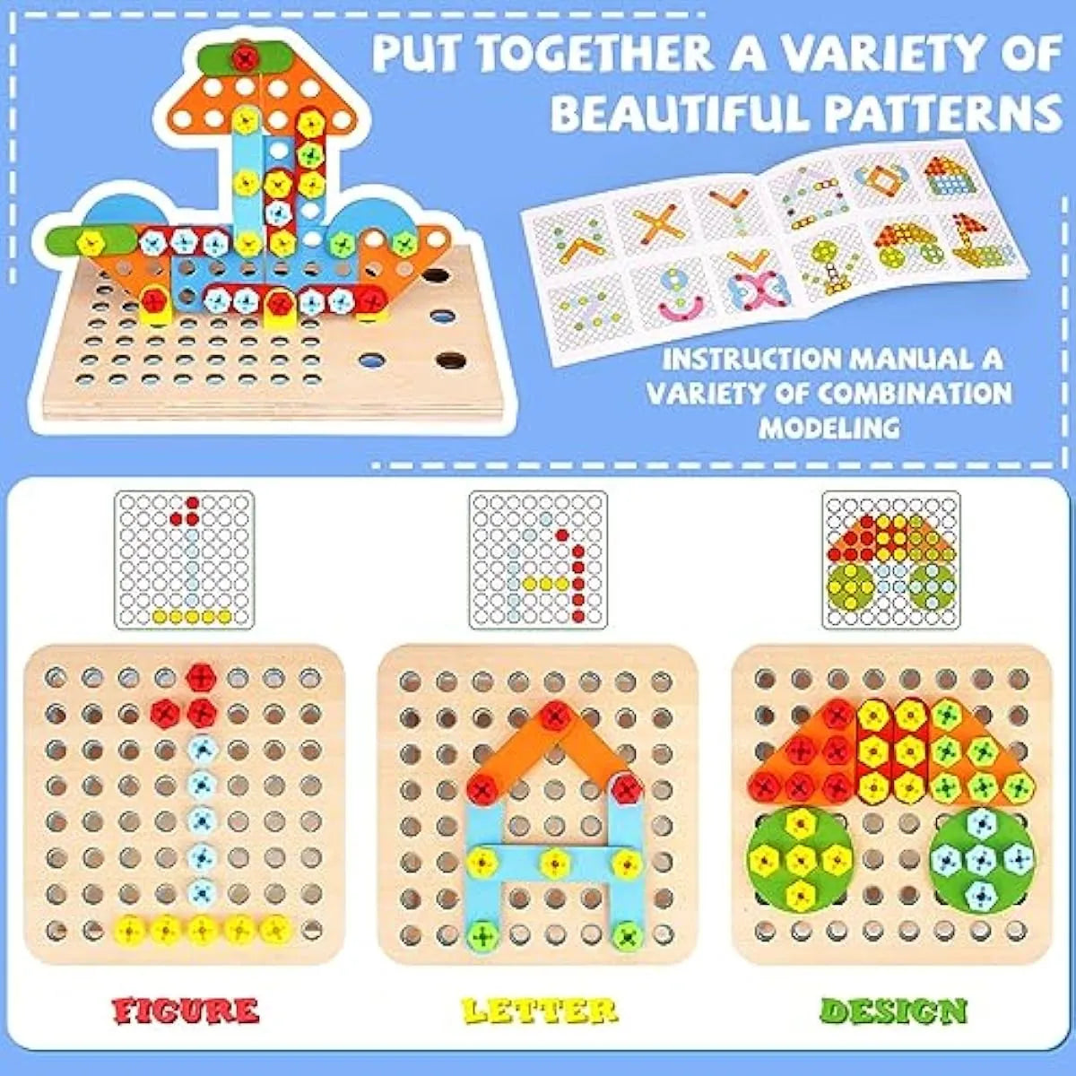 Wooden Screw Tool Set for Kids – Construction & Engineering Play