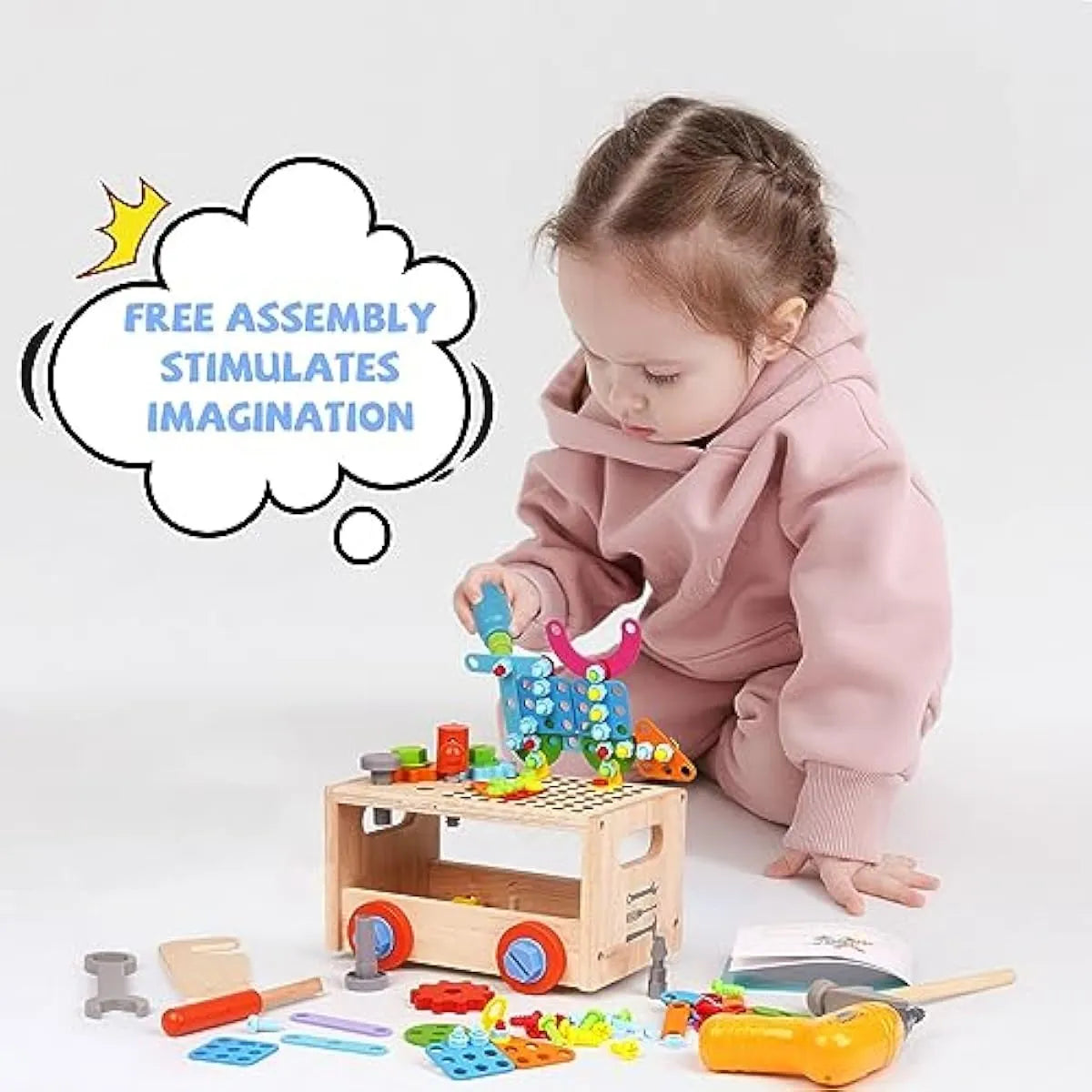 Wooden Screw Tool Set for Kids – Construction & Engineering Play