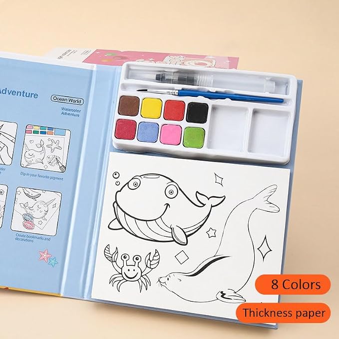 Kids Magic Watercolor Painting Book Kit