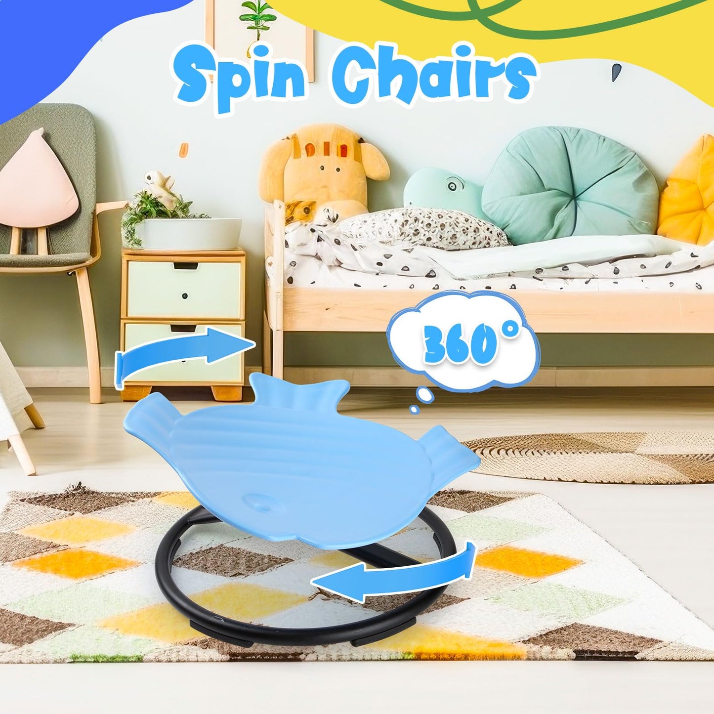 Swivel Balance Chair for Kids – Spinning Sensory Seat for Focus, ADHD & Autism Support (Ages 3–16)