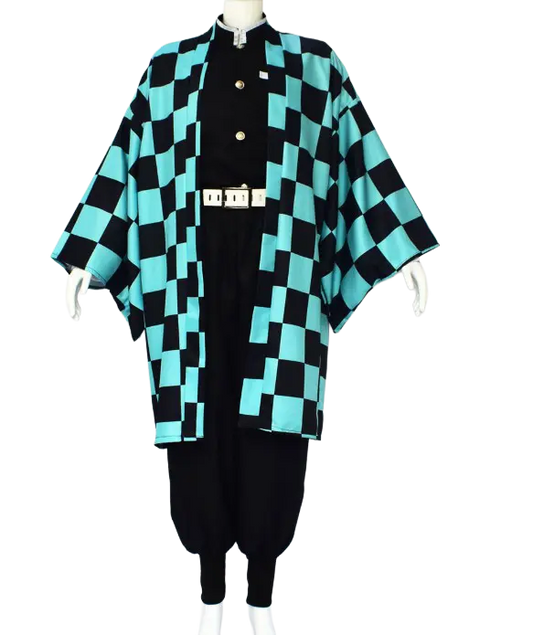 Tanjiro Kamado Full Demon Slayer Cosplay Set with Haori & Corps Uniform