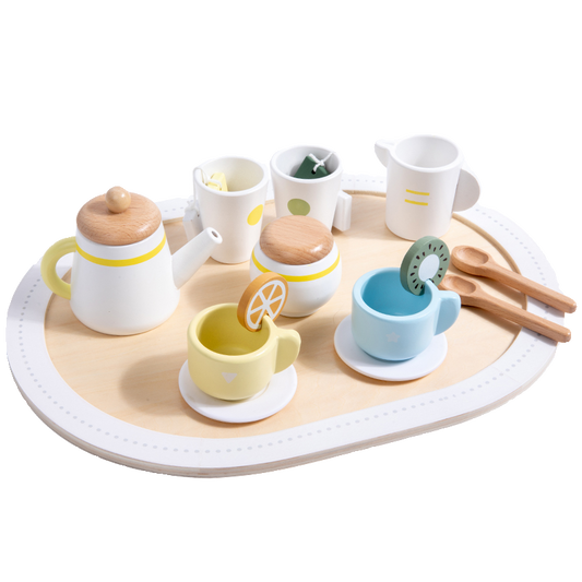 Wooden Tea Set – Pretend Play Cafe & Teatime Set