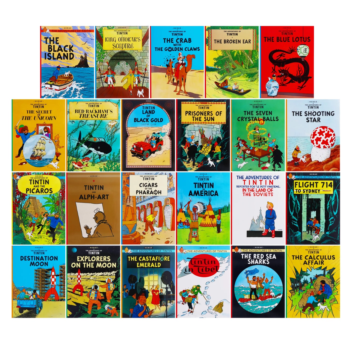 Tintin By Herge Yellow Box 23 books