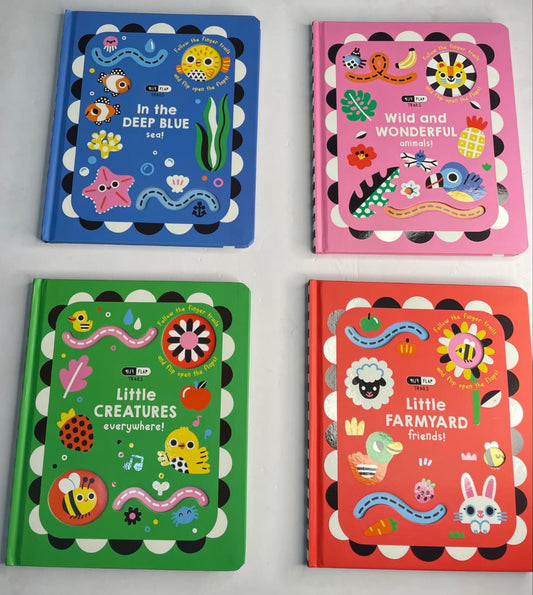 Flip Flap Finger Trail Lift-the-Flap Board Books for Toddlers | Interactive Sensory Learning Books