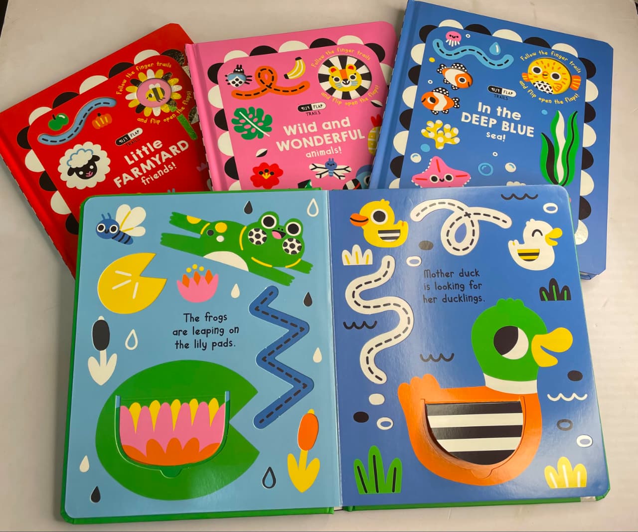 Flip Flap Finger Trail Lift-the-Flap Board Books for Toddlers | Interactive Sensory Learning Books