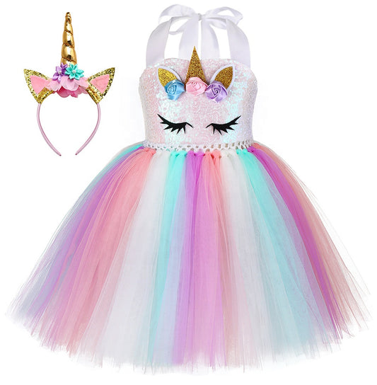 Unicorn Tutu Dress & Headband Set
