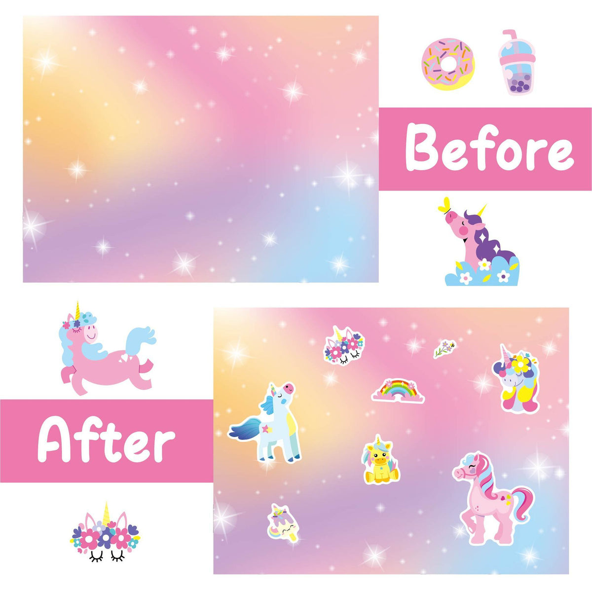 Reusable unicorn sticker book for travel and quiet-time play