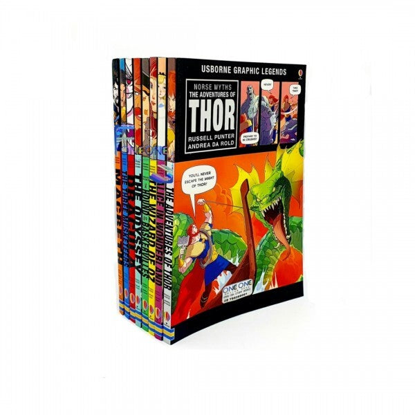 Usborne Graphic Illustrated Series 6 books- The Adventures of Robin Hood, The Odyssey, The Three Musketeers, MacBeth, The Hound of The Bakervilles,  Alice in Wonderland