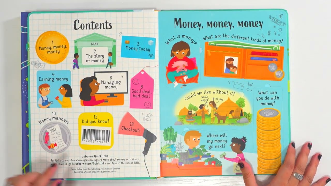Usborne Money for Beginners lift flap pages (Boardbook)