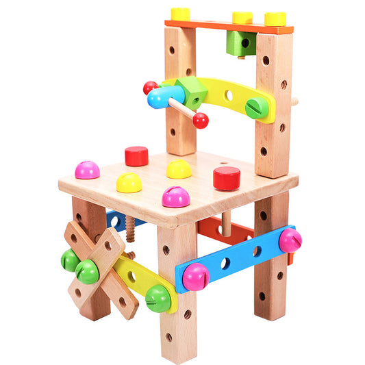 Wooden Screw Chair Building Set – Montessori Construction Toy
